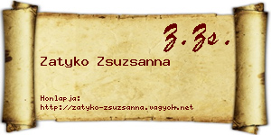 Zatyko Zsuzsanna névjegykártya